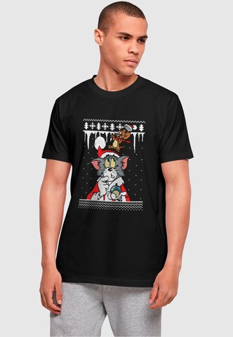 T-Shirt 'Tom and Jerry - Fair Isle' ABSOLUTE CULT en noir : devant