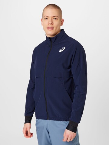 ASICS Athletic Jacket in Blue: front