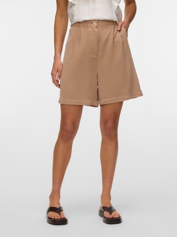 VERO MODA Loose fit Pants 'VMFLEUR' in Beige: front