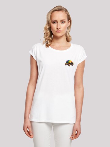 T-shirt 'Rainbow Turtle' F4NT4STIC en blanc : devant