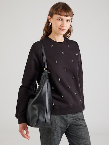 Sweat-shirt Karl Lagerfeld en noir : devant