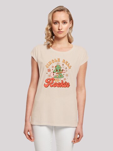 F4NT4STIC Shirt 'Jingle Bell Rockin Christmas' in Beige: voorkant