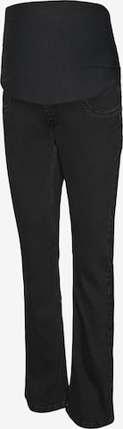 MAMALICIOUSFlared/zvonoliki kroj Traperice - crna boja: prednji dio