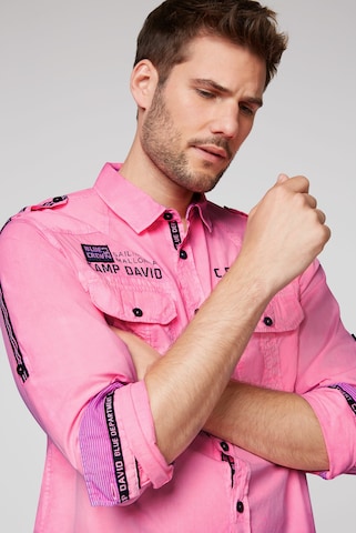 CAMP DAVID Regular Fit Hemd in Pink