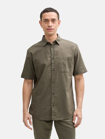 TOM TAILOR Regular fit Button Up Shirt in Green: front