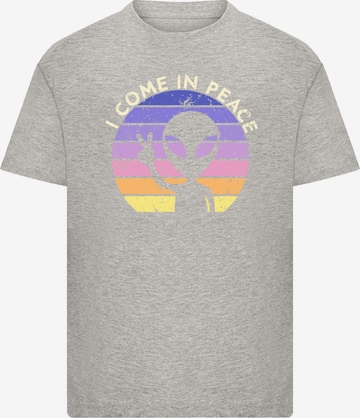 F4NT4STIC Shirt 'Alien Peace Sunset' in Grijs: voorkant