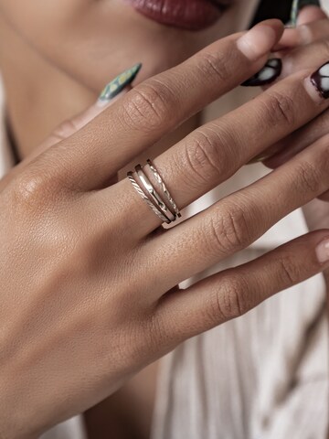 Hey Happiness Ring 'Twist Stack' in Silver