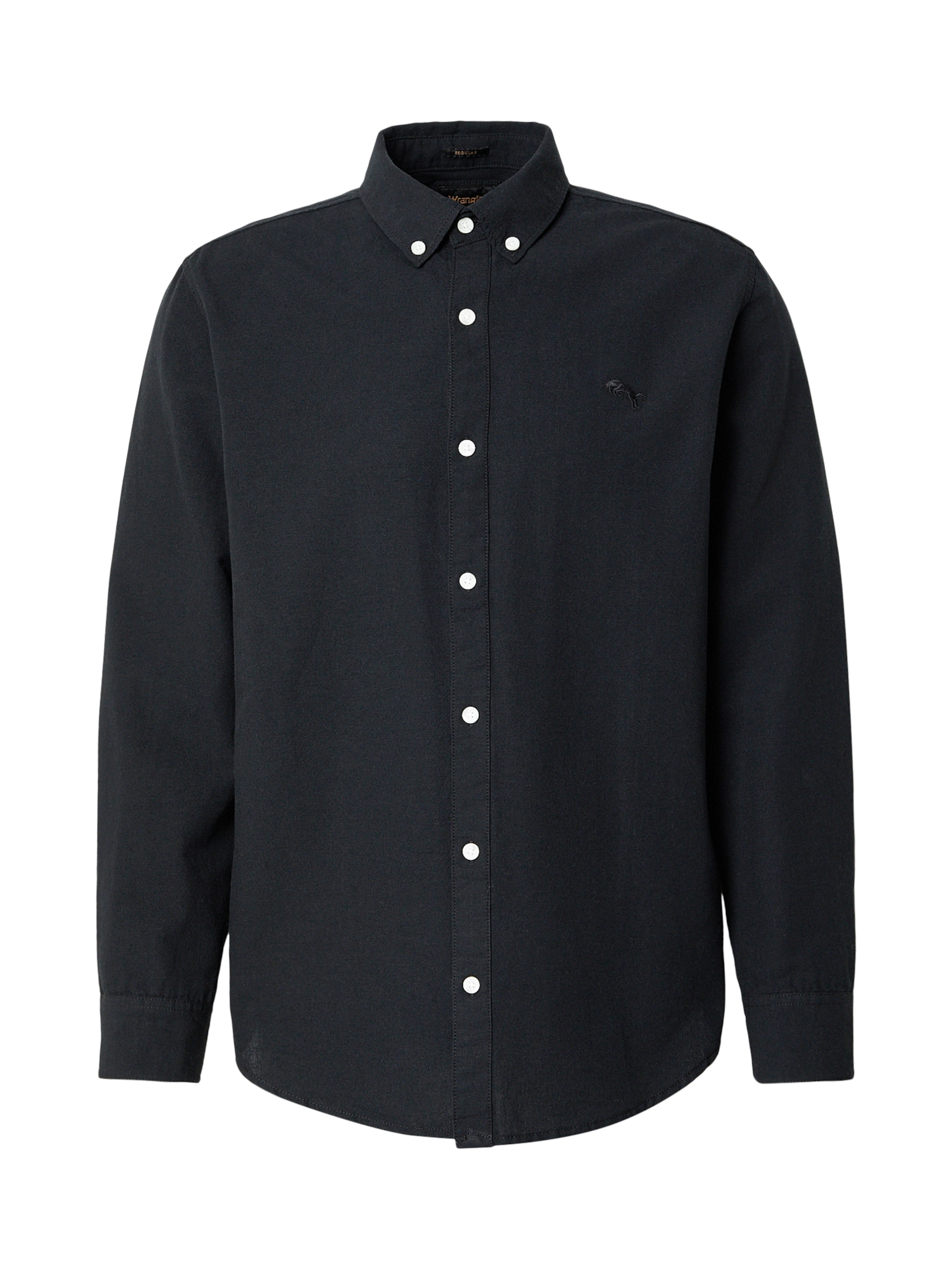 WRANGLER Regular fit Button Up Shirt in Black: front