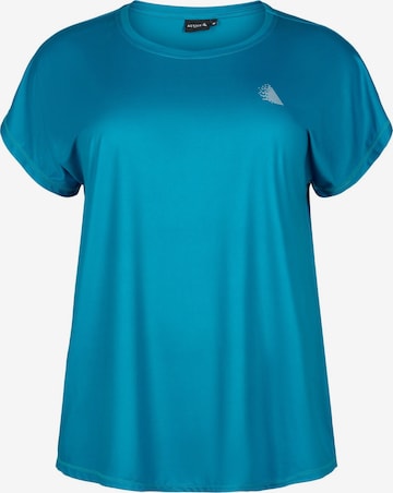 Active by Zizzi Shirt 'Abasic' in Blauw: voorkant