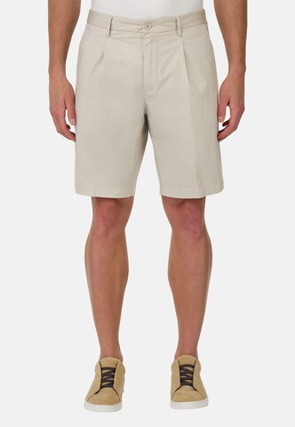 Boggi Milano Regular Trousers with creases in Beige: front