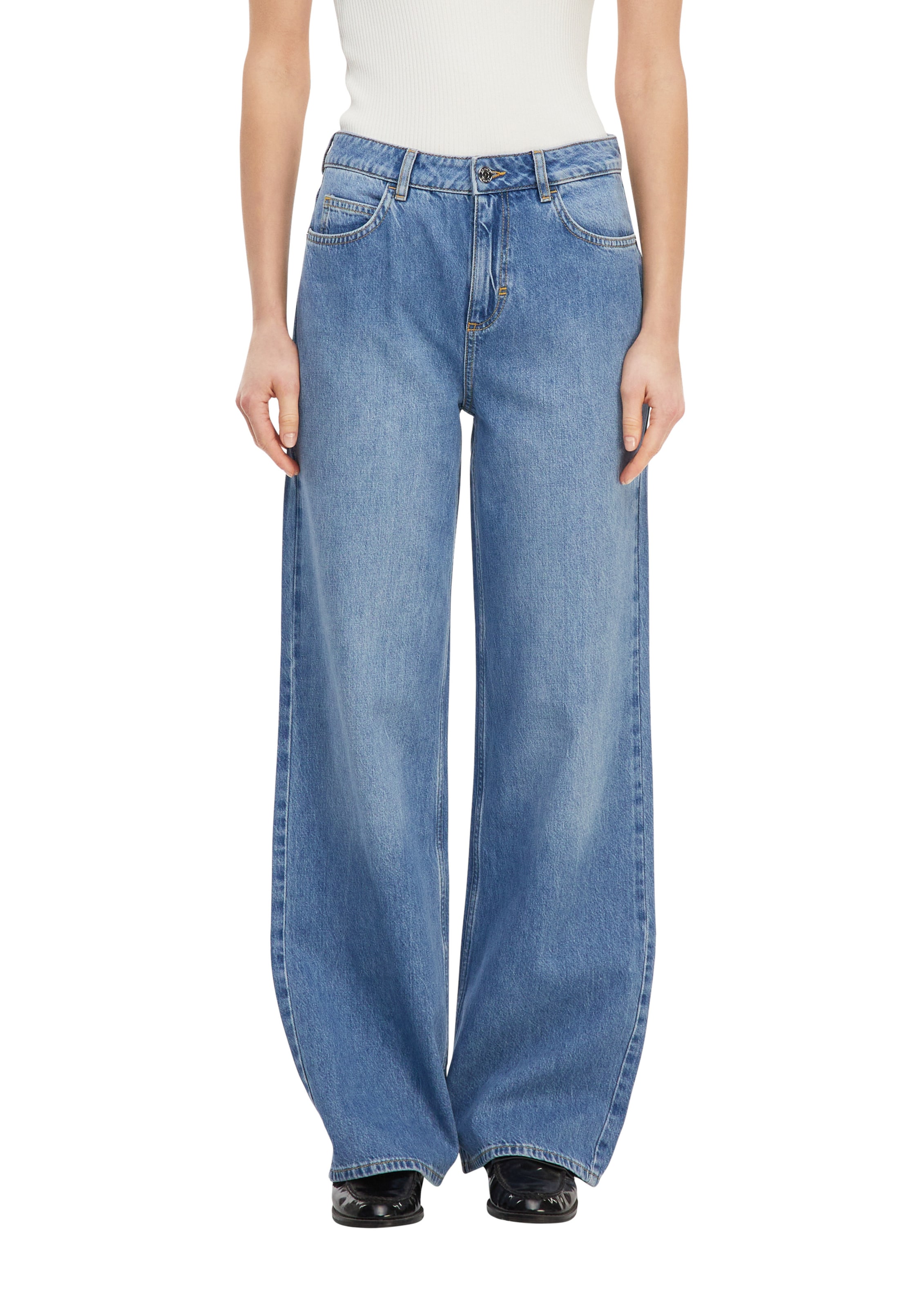 COMMA Wide leg Jeans in Blauw