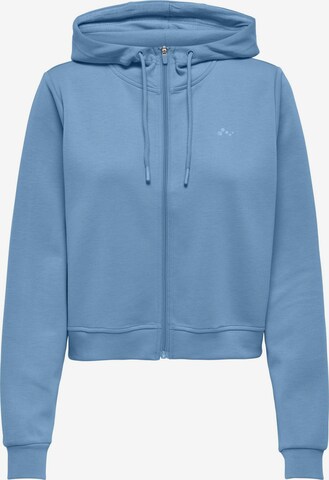 ONLY PLAY Athletic Zip-Up Hoodie in Blue: front