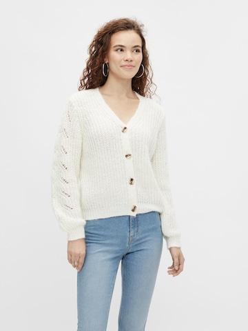 PIECES Knit Cardigan 'Kassandra' in White: front