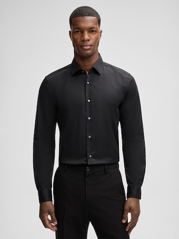 STRELLSON Slim fit Zakelijk overhemd 'Santos' in Zwart: voorkant