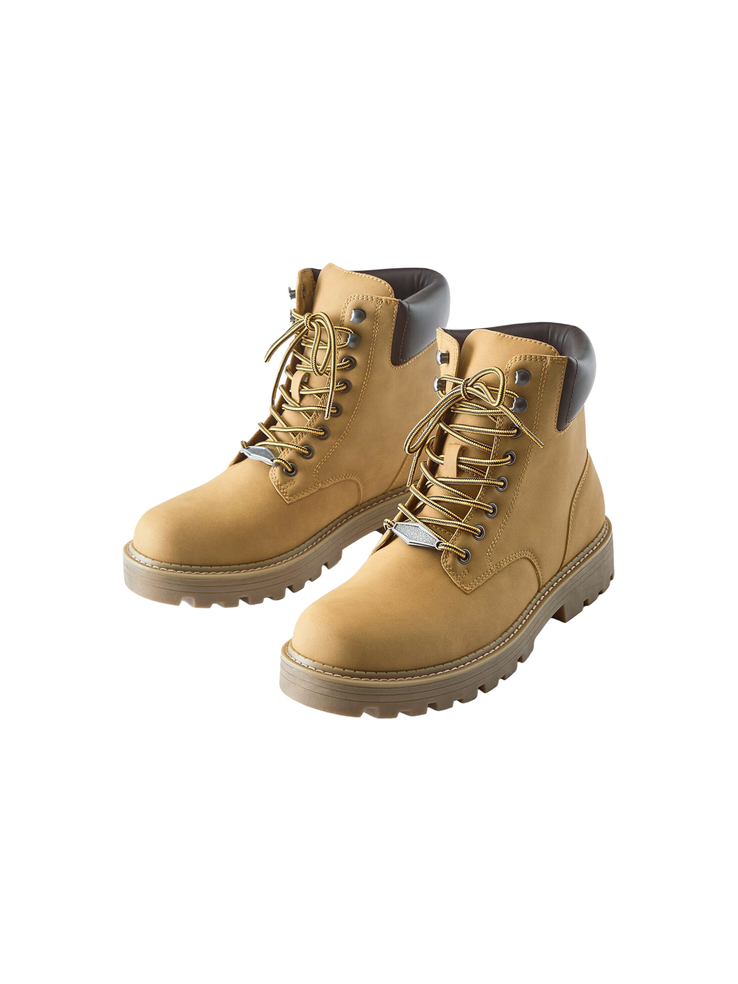 Pull&Bear Lace-Up Boots in Yellow