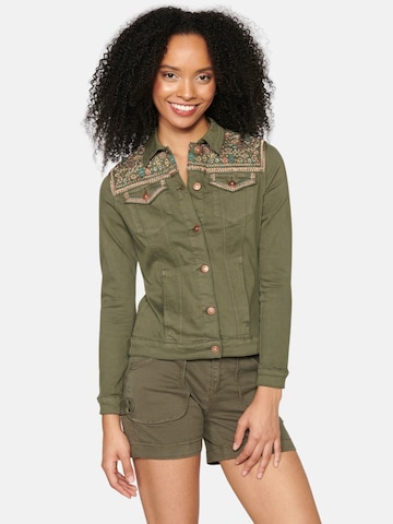 KOROSHI Between-Season Jacket in Green: front