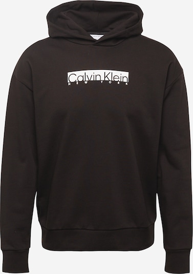 Calvin Klein Μπλούζα φούτερ 'NEW YORK' σε μαύρο / λευκό μαλλιού, Άποψη προϊόντος