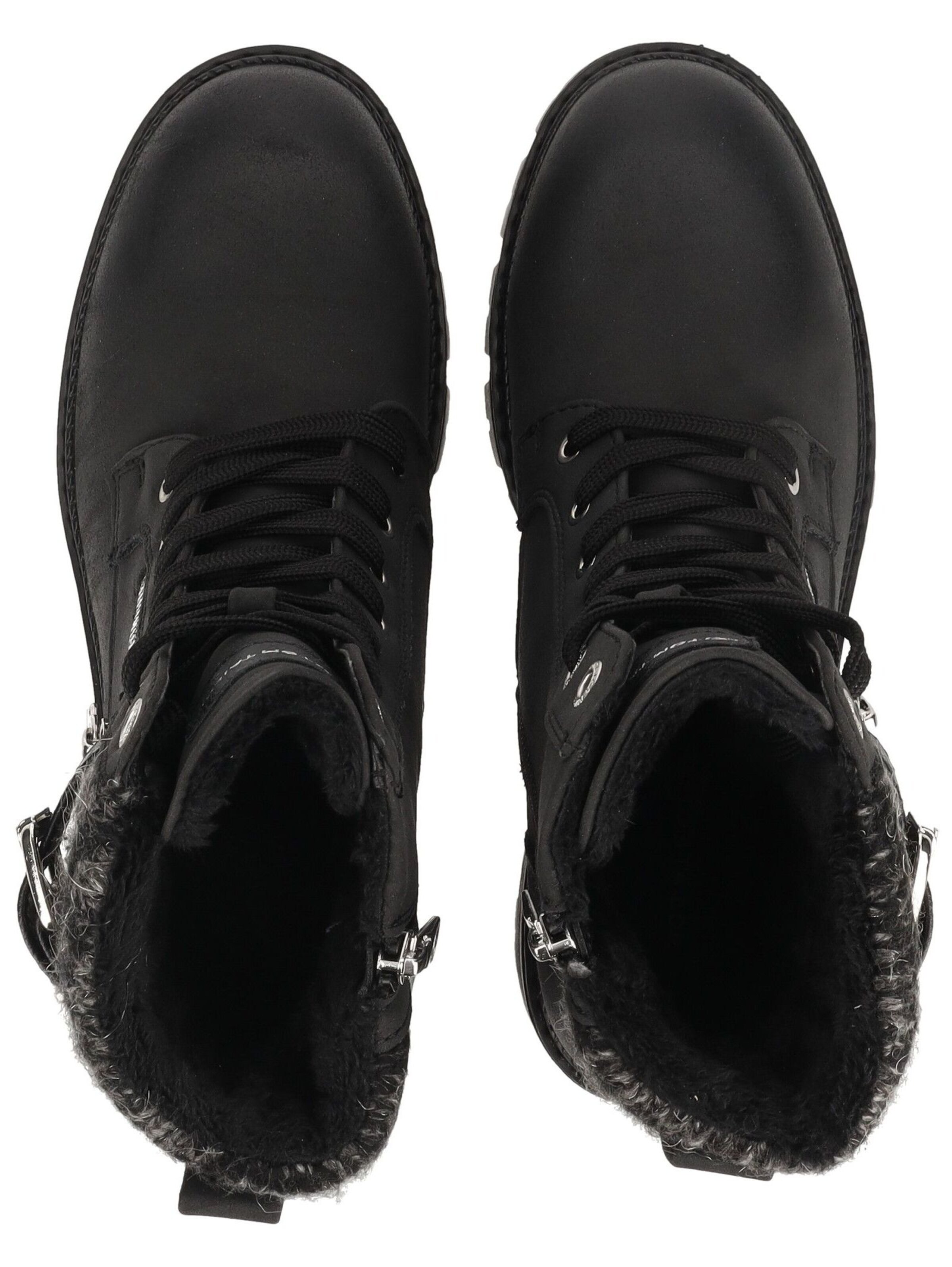 TOM TAILOR Schnürstiefelette in Schwarz