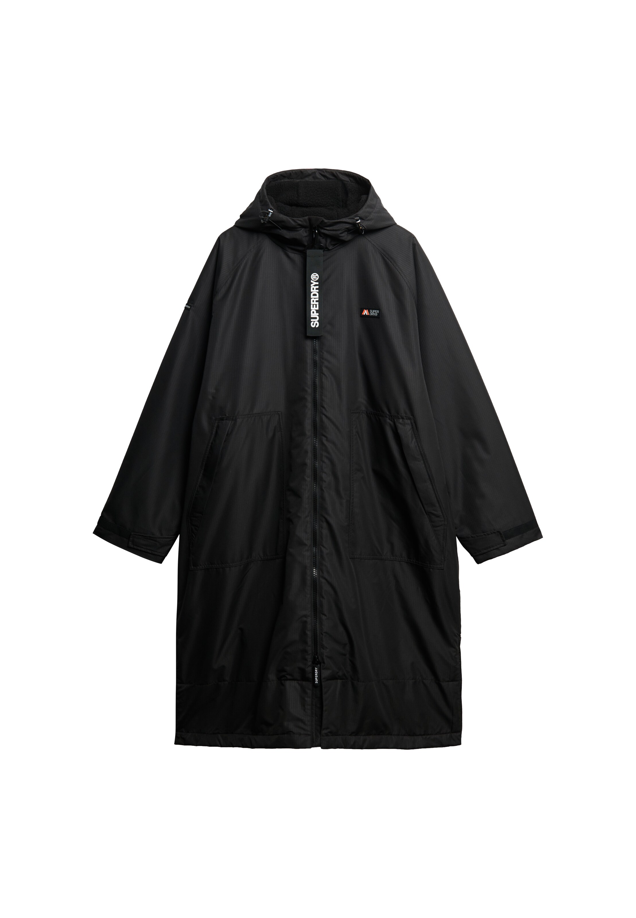 Manteau mi-saison 'Robe' Superdry en noir : devant