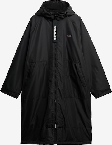 Manteau mi-saison 'Robe' Superdry en noir : devant