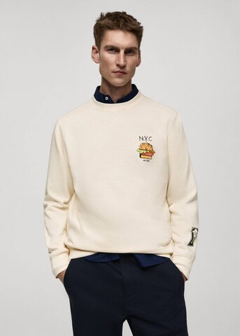 MANGO MAN Sweatshirt in Beige: front