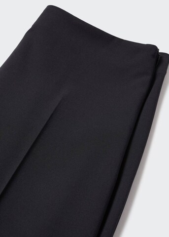 MANGO Široke hlačnice Hlače na rob 'Oliver' | črna barva