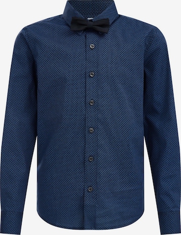 Chemise WE Fashion en bleu : devant