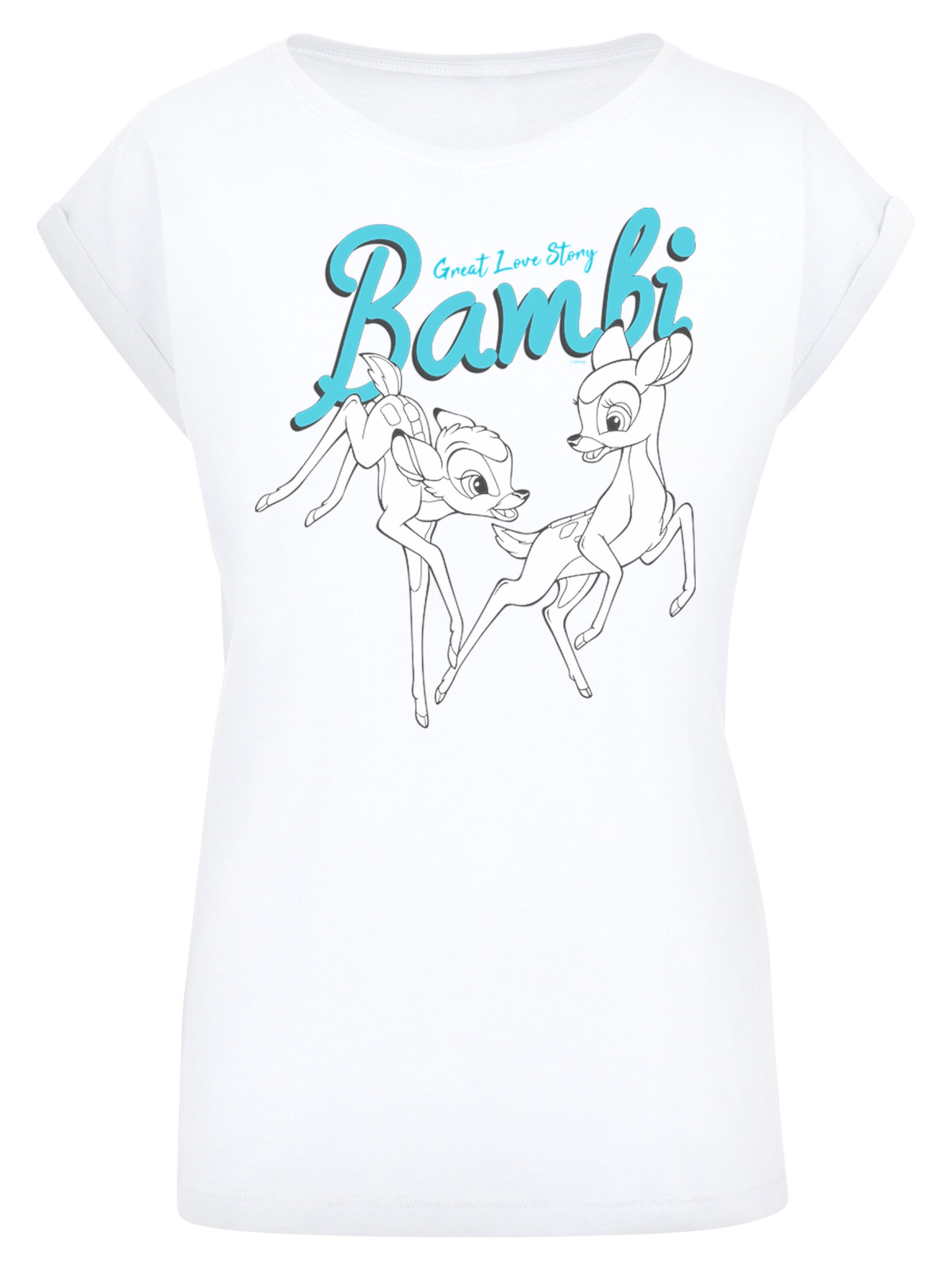 T-shirt 'Bambi Great Love Story' F4NT4STIC en blanc : devant