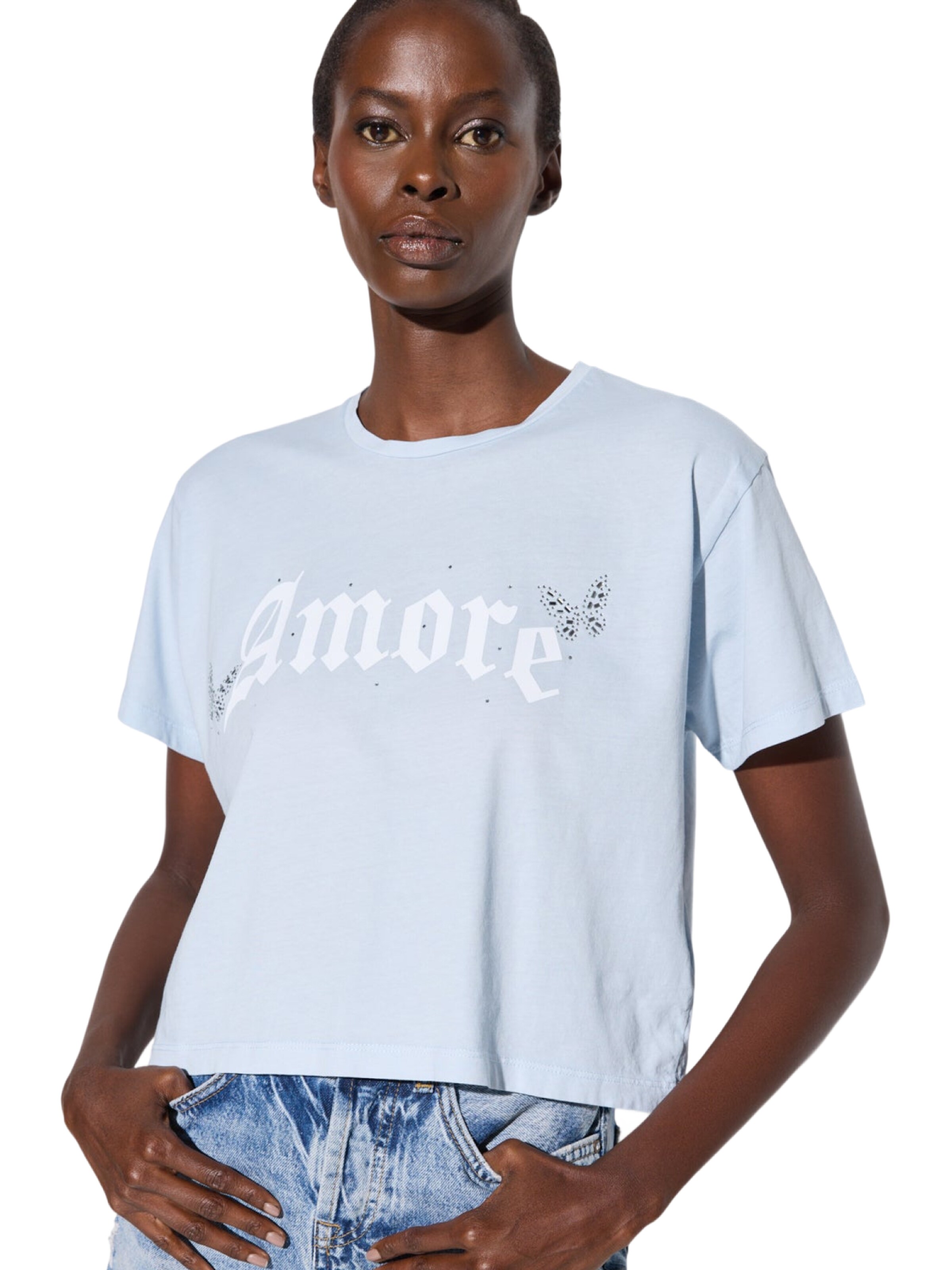 T-shirt No Matter What en bleu : devant