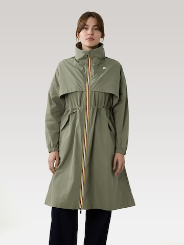 Cappotto funzionale 'Aube Memory Touch' di K-Way in verde: frontale