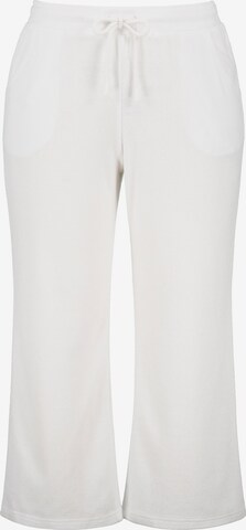 Ulla Popken Bootcut Broek in Wit: voorkant