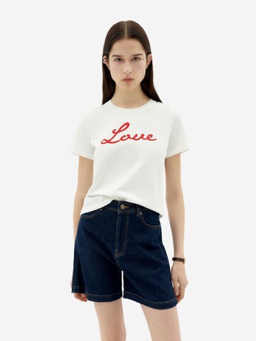 Thinking MU T-shirt ' LOVE ' i vit: framsida