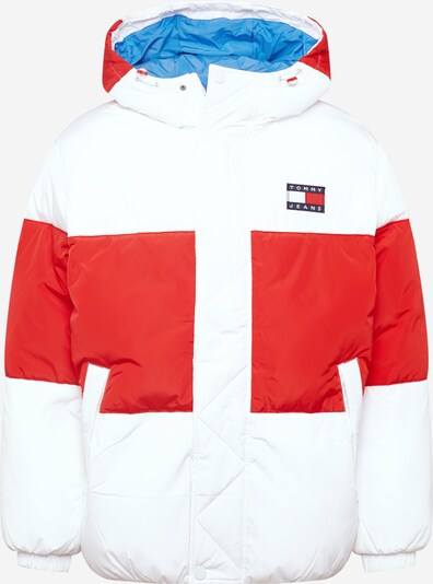 Tommy Jeans Winterjas in de kleur Navy / Donkerblauw / Rood / Wit, Productweergave