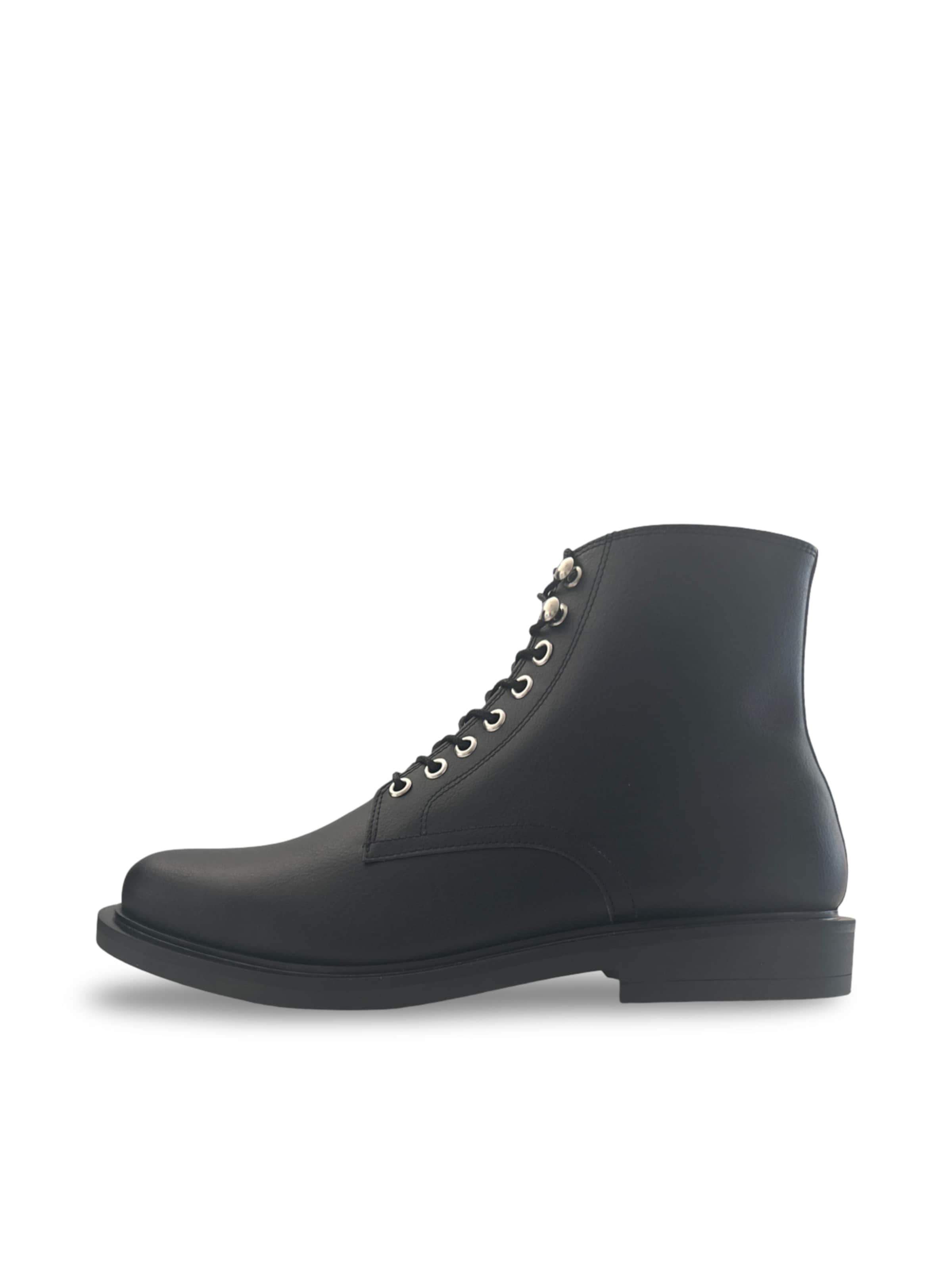 nae Vegan Shoes Veterboots 'Jules' in Zwart: voorkant