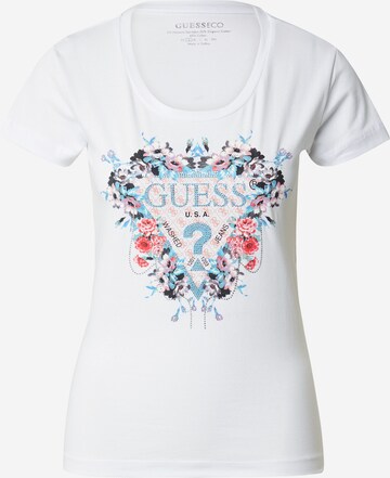 T-shirt GUESS en blanc : devant