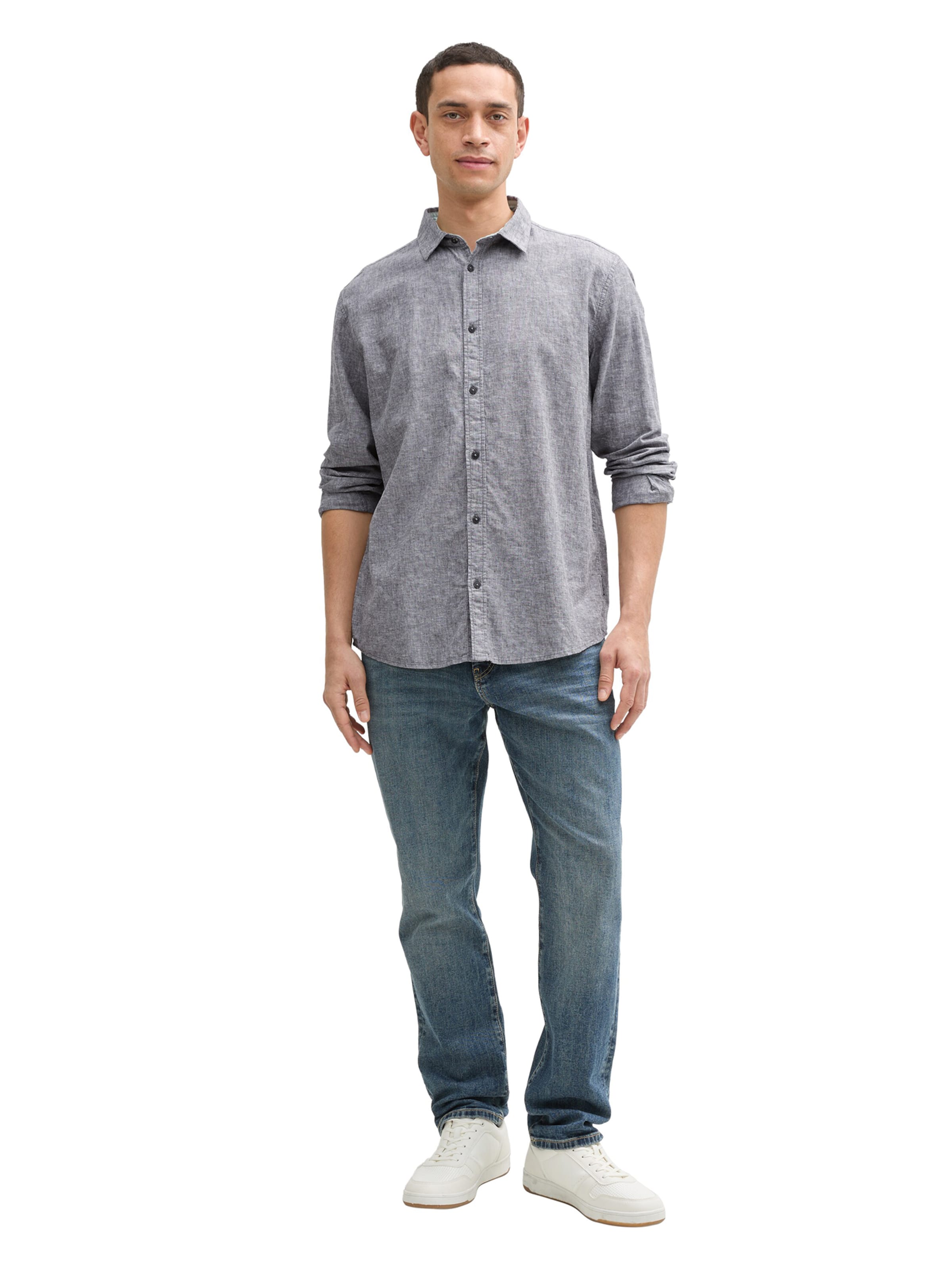 TOM TAILOR Regular fit Overhemd in Grijs