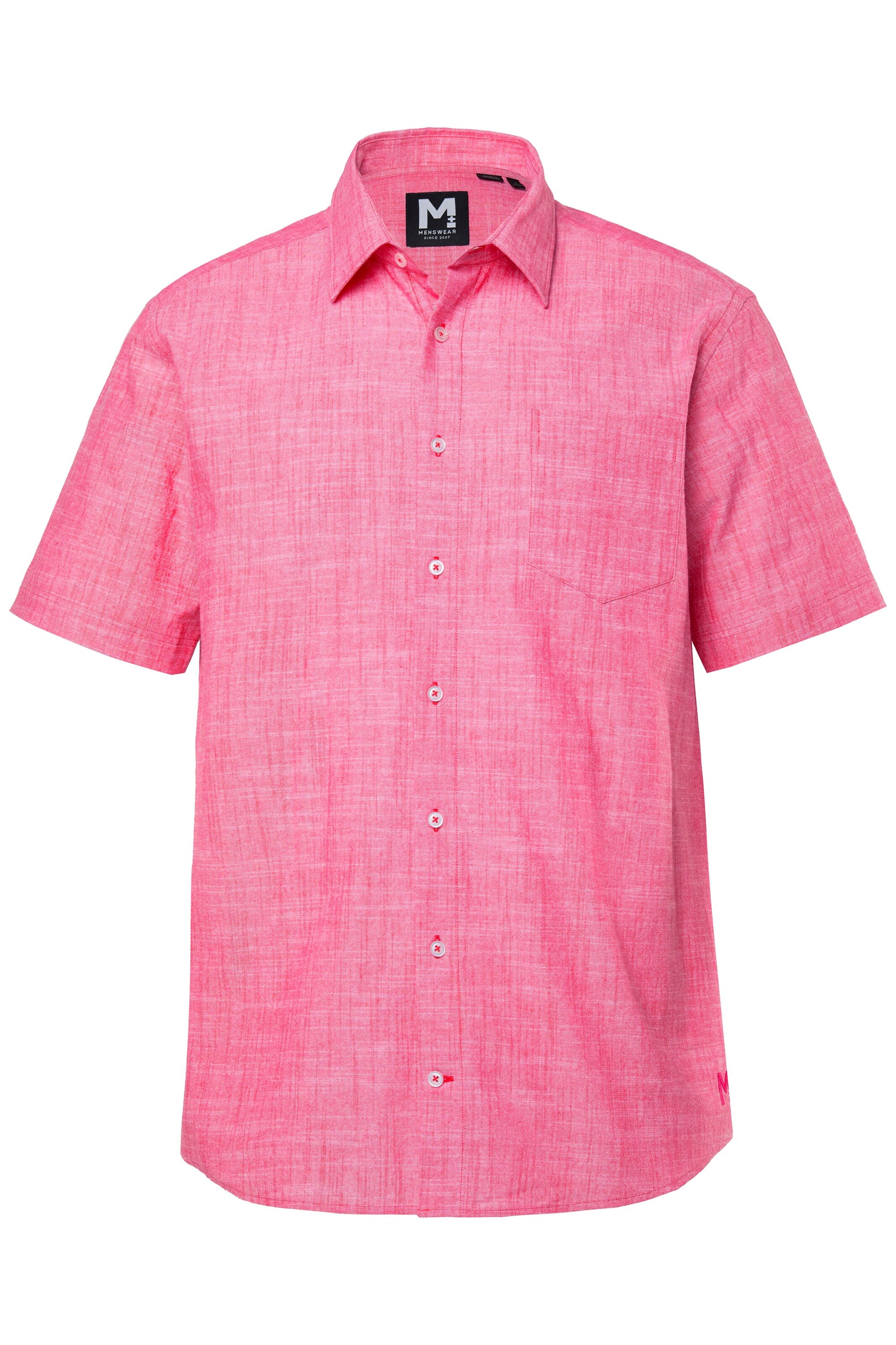 Men Plus Comfort Fit Hemd in Pink: Vorderseite