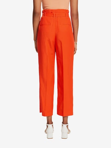 ESPRIT Regular Pleat-Front Pants in Orange