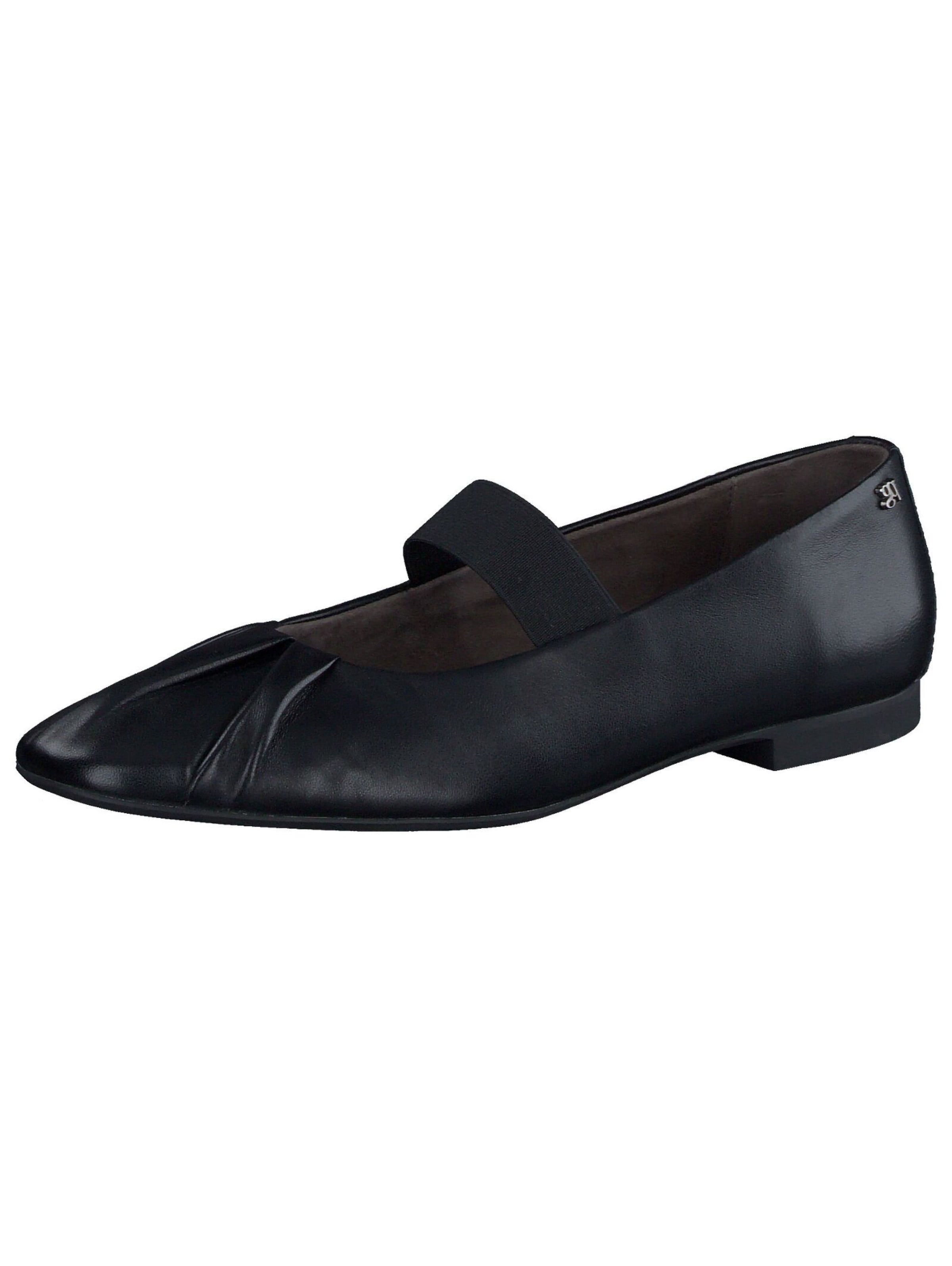 Paul Green Ballet Flats with Strap in Black: front
