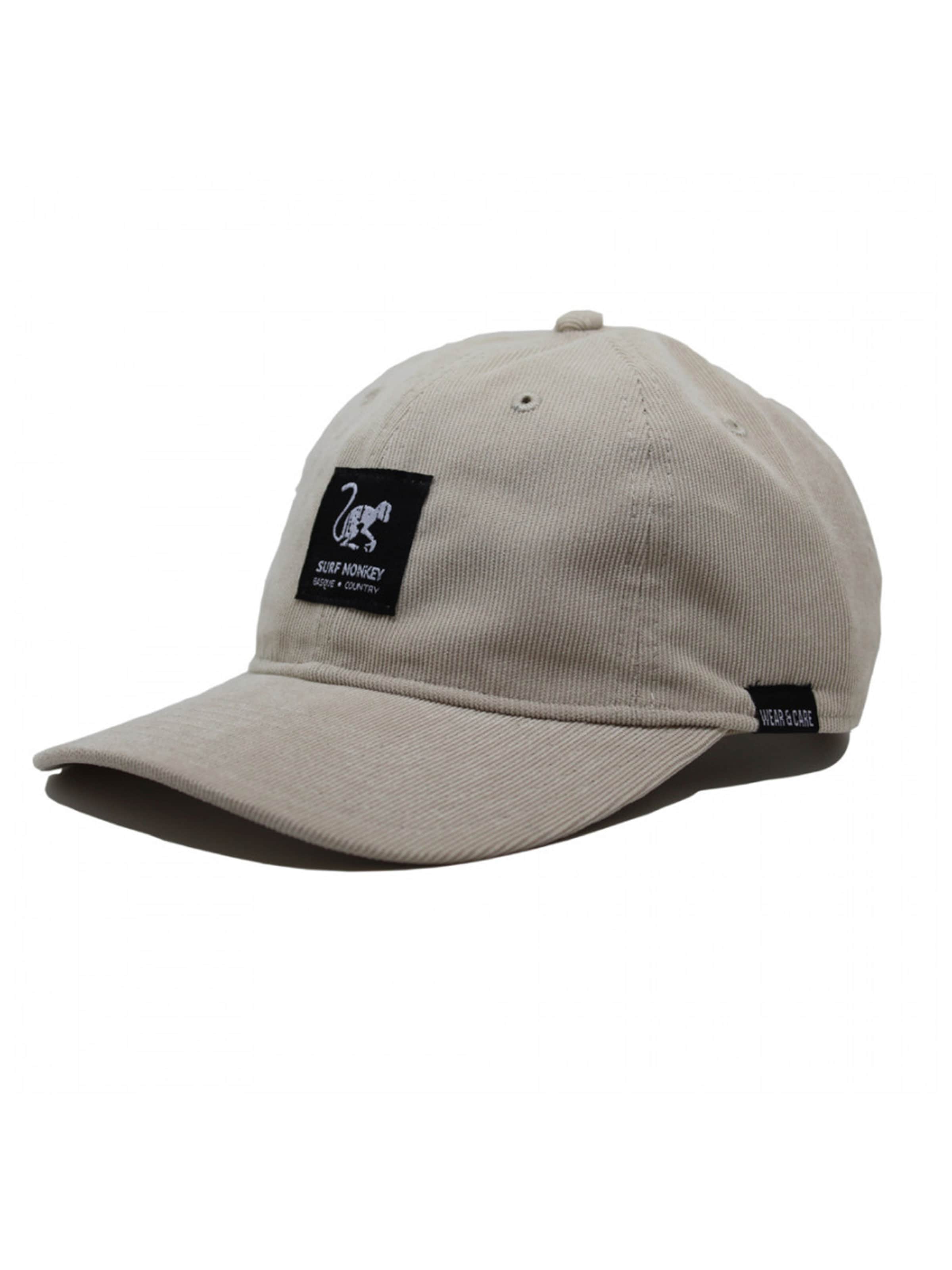 Surf Monkey Athletic Cap in Beige: front