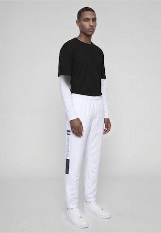 Effilé Pantalon de sport 'Termoli' Sergio Tacchini en blanc : sur le côté