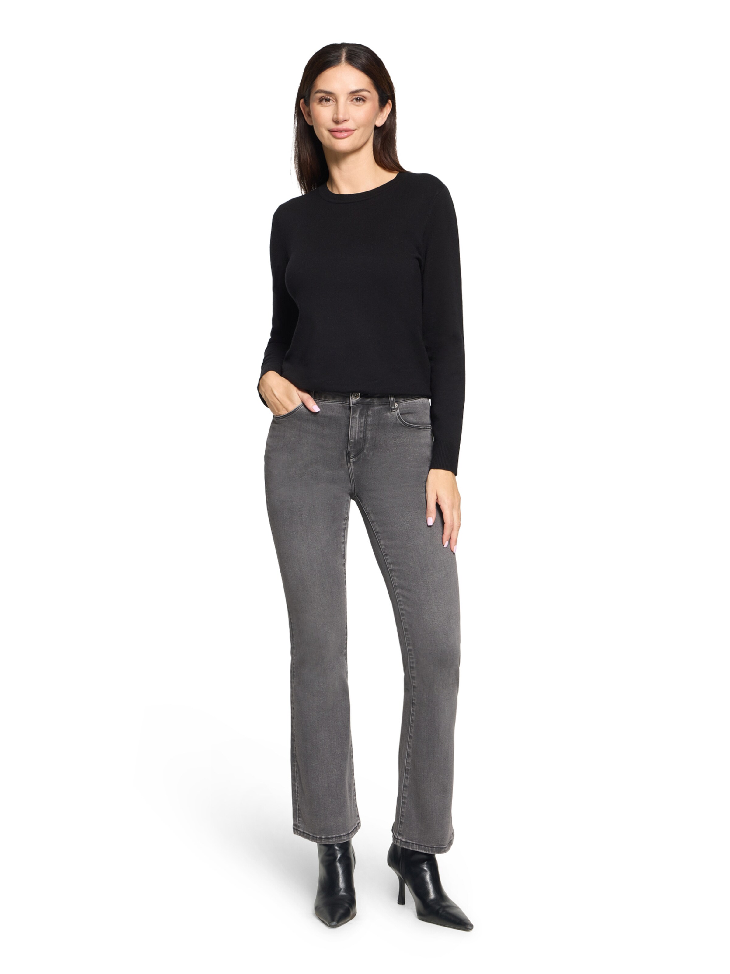 Betty Barclay Slimfit Bootcut Jeans mit Waschung in Grau