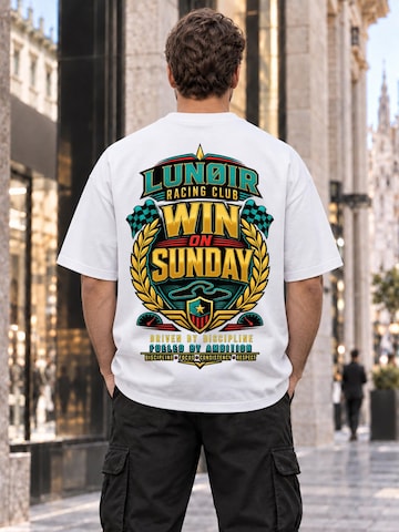 LUNØIR Studio Shirt 'Win on Sunday'‌‌‌‌‌‌‌‌ in Weiß