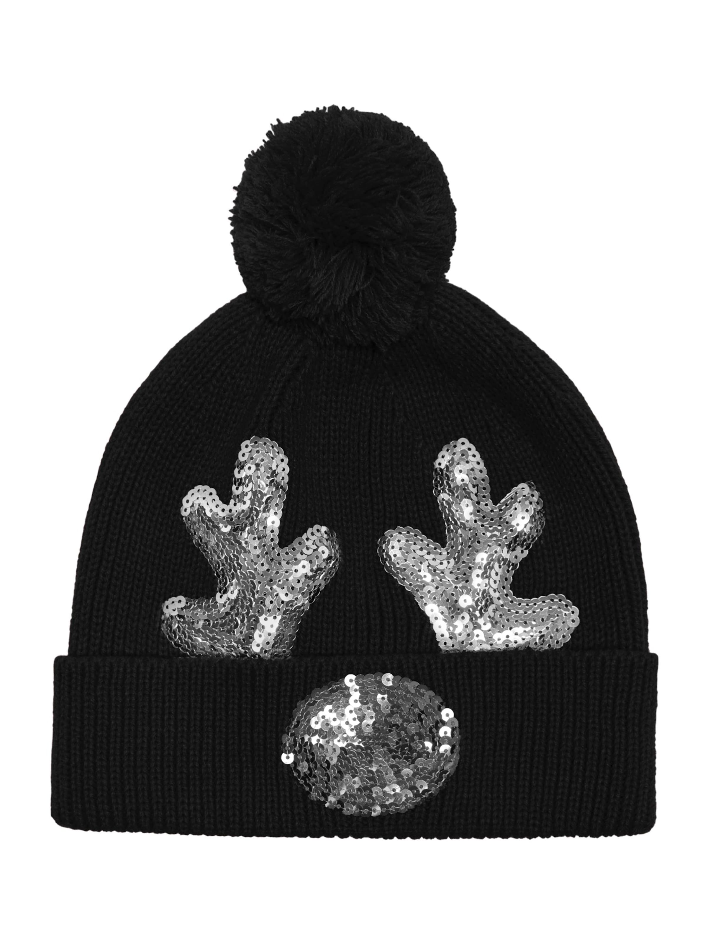 ONLY Σκούφος 'ONLRAINY X-MAS' σε μαύρο: μπροστά