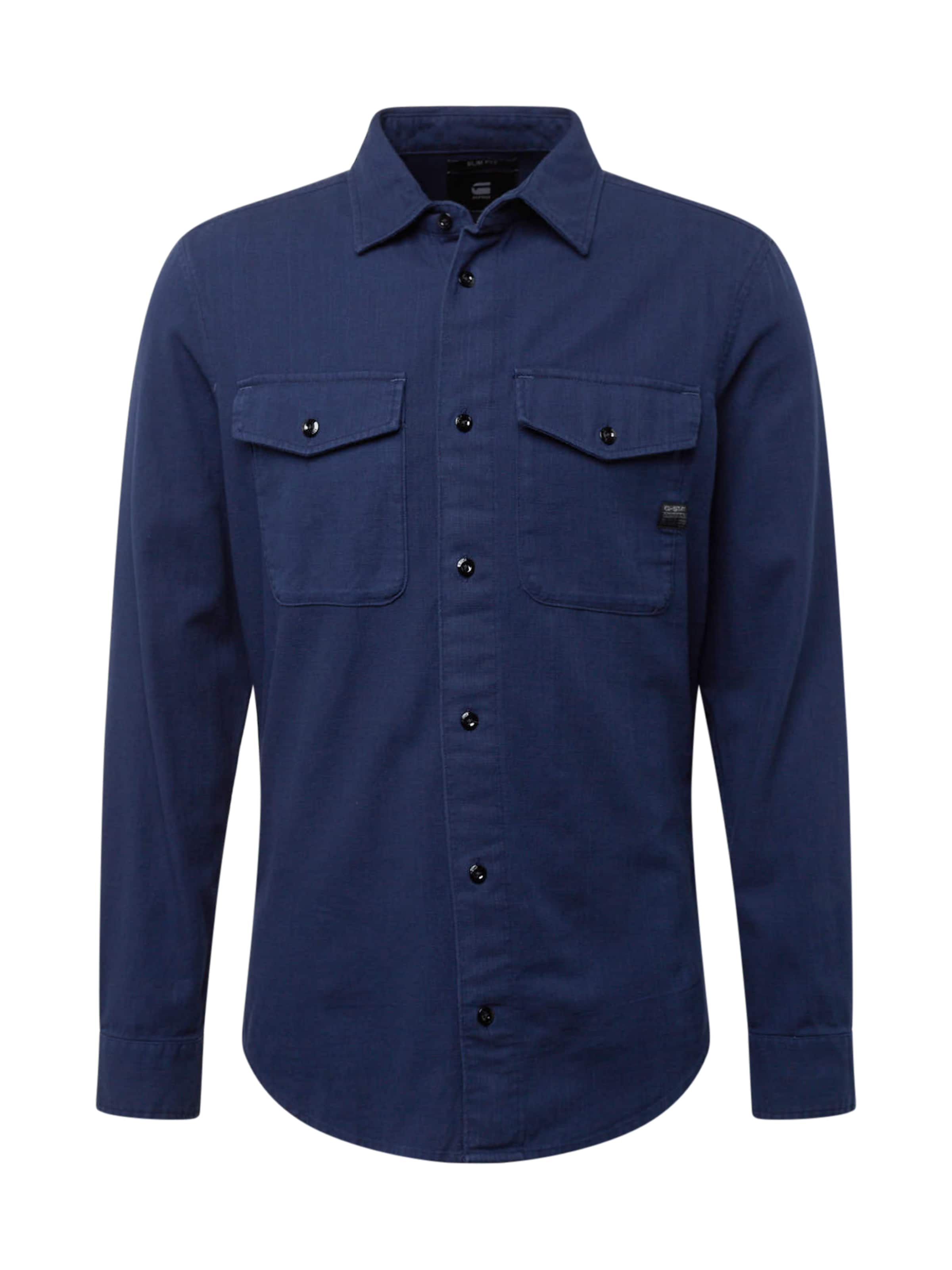 G-STAR Слим Рубашка 'Marine' в Синий: спереди
