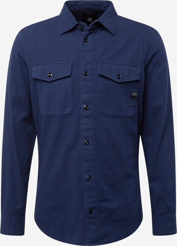 G-Star RAW Regular fit Button Up Shirt 'Marine' in Blue: front