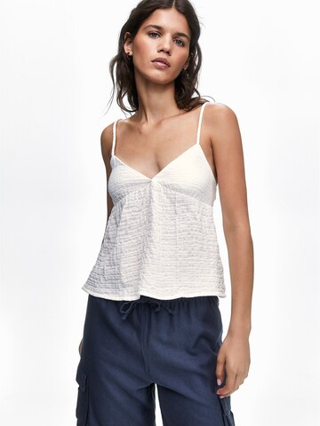 Pull&Bear Top - fehér: elől