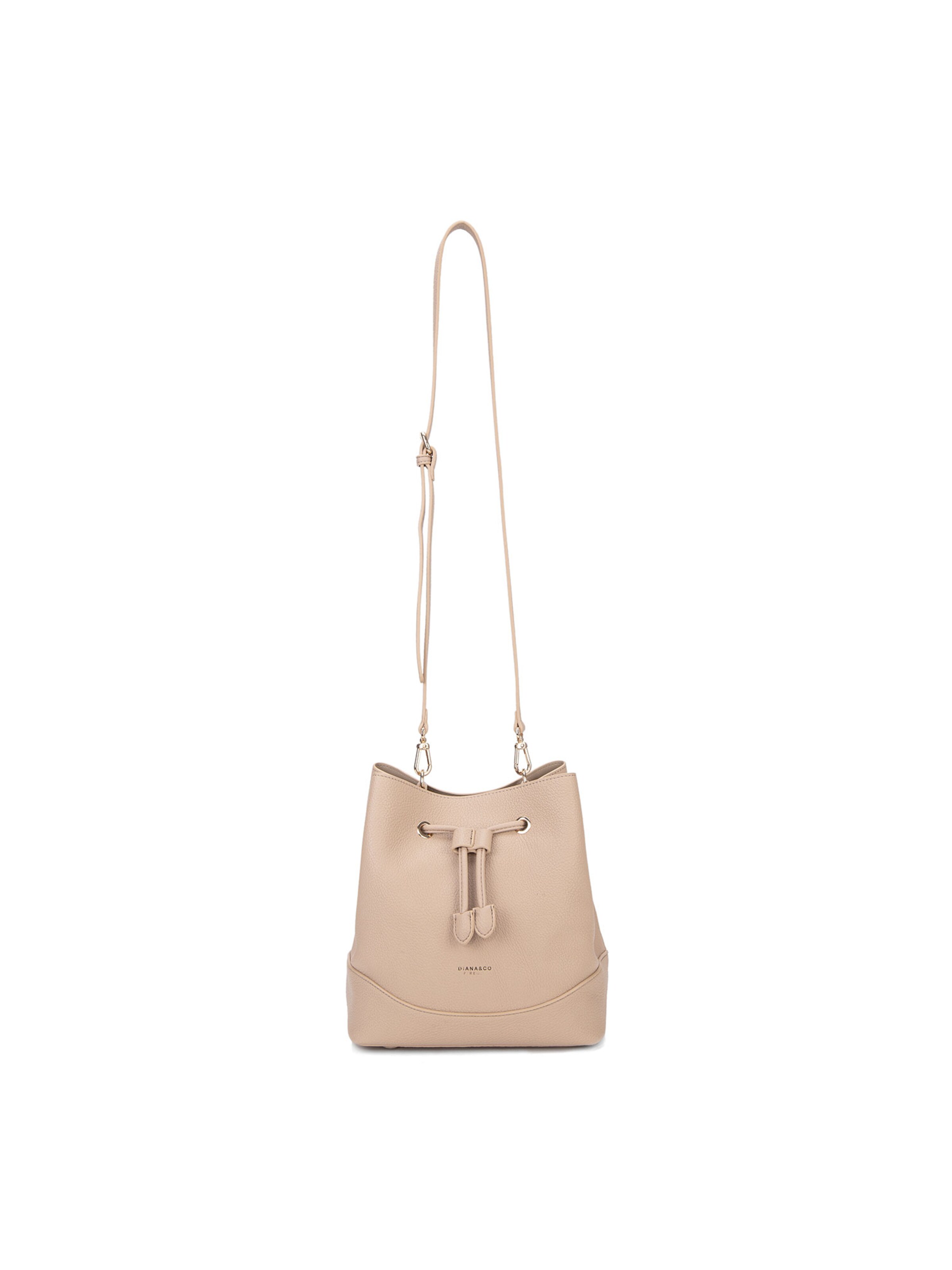 Borsa a mano 'Borsa a Mano Donna Vegan Leather con Coulisse e Tracolla Rimovibile' di Diana&Co. in beige