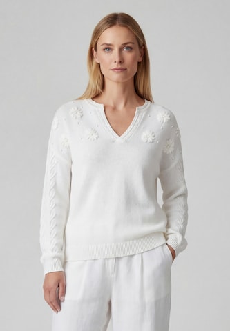 HALEE - Pullover 'Fashion Look' em branco: frente