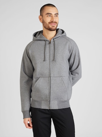 Carhartt WIP Zip-Up Hoodie in Grey: front